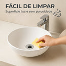 Cuba Pia Banheiro Redonda De Apoio Lavabo 30cm Sob Branco
