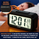 Relógio Digital Despertador Mesa Cabeceira Quarto Idoso Cor Preto MICGEEK