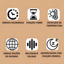 Relógio De Mesa Digital Com Despertador Sensor De Palmas Cor Preto