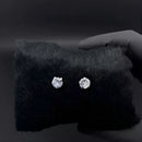 Brinco Masculino De Prata Pura 925 Diamante Sintético 7mm Cor Prateado