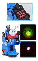 Trem Trenzinho Thomas TK - 1177 Vira Robô Musical Com Luz E Som Cor Azul Toy King