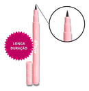 01 - Caneta Delineadora Longa Duração Prova D'água Melu Ruby Rose Cor Preto Efeito Mate