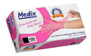 Luvas descartáveis antiderrapantes Medix Procedimento cor rosa tamanho P de nitrilo 100 unidades
