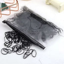 500 Unidades Elásticos Pretos Pequenos De Silicone Para Cabelo Cor Preto Liso