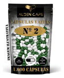 1.000 Cápsulas Vazias Gelatina Verde E Branca Nº 2 (300mg) Verde E Branca