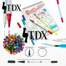Caneta Brush Pen Canetinhas Canetas Coloridas Escolar Ponta Dupla Estojo Com 12 Cores Touch Cores Fofa Para Livros De Colorir Canetinhas Coloridas Desenho Profissional Ilustrar Profissional Marca Tdx