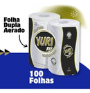 Papel Toalha Yuri Fit Folha Dupla 19,5cm Pacote 100 Folhas Máxima Absorção