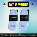 Kit 6 Pares De Meias Sa 4 brancas, 1 cinza e 1 preta 33 - 38