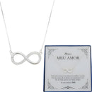 Presente colar feminino prata 925 esposa namorada noiva amor cor colar infinito