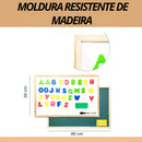 Cortiarte Brinquedo Pedagógico Lousa Infantil ABC Magnetica Dupla Quadro Negro 40x30cm Magnética Dupla Face Alfabeto Eva