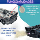 Carrinho Recarregável De Controle Remoto Solta Fumaça Cor Preto E Azul