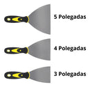 Kit Espátulas Aço 3 Unidades Cabo Emborrachado 3 4 E 5 Poleg