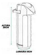 Garrafa térmica Verona Pressão Ampola de vidro 1.8L preta Unitermi