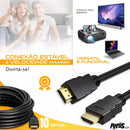 Cabo Hdmi 10m Metros 4k 3d Full Hd Blindado Premium Tv Pc