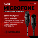 Cabo De Microfone Balanceado Xlr Macho Xlr Femea 1m Metro