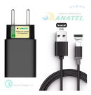 Carregador Turbo 30w 4.0 Tipo C Para Moto G31 G30 G22 Preto