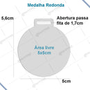 100 Medalhas Redonda 5cm Acrílico Cristal 2mm Fita Amarela