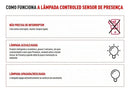 Lampada Controled 9w Sensor De Presença 6500k 760lm Ourolux