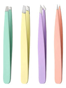 Kit 4 Pinças Para Design Sobrancelha Profissional Com Estojo Cor Coloridas - Sem Escrita