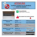 Película Protetor Teclado New Macbook Air 13 Chip M2 A2681 Cor Preto Com Letras Brancas / Padrão US Americano