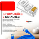 Conectores De Internet Rede Rj45 Vazado Cat5e Cat6e Banhado A Ouro 100 Unidades Fergusom