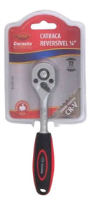Chave Catraca Reversível 1/4 72 Dentes Corneta Aço Vanadium
