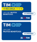 Tim Chip Kit 20 Unidades:  10 Sem Recarga E 10 Com Recarga 3 En 1