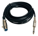 Cabo Microfone P10 Mono X Canon Xlr Femea 5 Metros Cor Preto