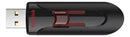 Pendrive SanDisk Cruzer Glide 64GB 3.0 Liso preto e vermelho