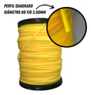 Bobina Fio Nylon Roçadeira 3mm Quadrado 2kg 245m Duraline Cor Amarelo