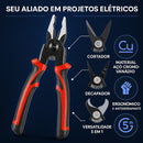 Kit Alicate Universal 5 Em 1 Desencapador Decapador Corte Cabos Fios Bicos Pontas Variall