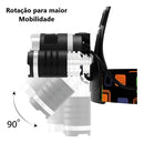 Lanterna de Cabeça EC-6230 3 LED Recarregável Profissional Cor Preta para Capacete Fluoreled