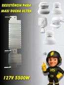 Resistência Para Lorenzetti Maxi Ducha Ultra 127v-5500w Cor Cinza Ms Eletro Eletrônica