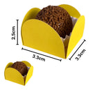100 Forminhas Para Doces 4 Pétalas Brigadeiro Ani 6- Amarelo