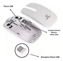 Kit Teclado E Mouse Sem Fio Wireless Usb 2.4 Ghz Abnt2 Qwerty Ergonômico Ley-171 Cor Branco