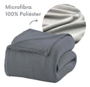 Cobertor Life Tex II Microfibra casal cor cinza com design liso de 200cm x 180cm