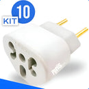 Kit 10un Adaptadores De Tomada 10a / 20a 250v