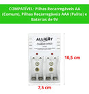 Allight Kit 8 Pilhas Recarregáveis Aa/aaa + Carregador Rápido A-612 Bivolt