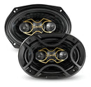 Par Alto Falante Bravox 6x9 B4x69 Gold 140w Rms Quadriaxial