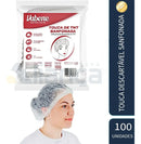 Touca Descartável Tnt Branca Sanfonada - 100 Unidades Cor Branco