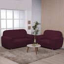 Kit Capa De Sofa 2e3 Lugares Ibitex Malha Lisa Coladinha Cor Bordô