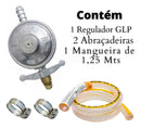 Registro De Gás De Cozinha Regulador Mangueira + Abraçadeira