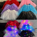 Saia Tule Carnaval Festa Led Tutu Pisc Lilás 40cm até 100cm