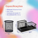 Kit Organizador De Mesa Aramado Para Escritório Porta Caneta