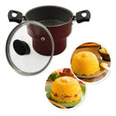 Cuscuzeiro Pequeno Antiaderente Tampa Vidro Vermelho 14