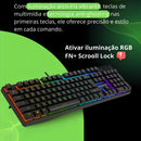 Teclado Gamer Semi Mecânico Rgb Led Iluminado Abnt2 Usb Para Pc Xbox Ps5 Ps4 Jogos Preto Idioma Português