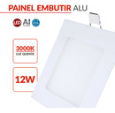 Painel Led Alu 12w 3000k Emb. Quadrado 110v/220v 17cm Avant Estrutura Branco