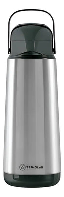 Garrafa Térmica De Pressão 1,8 Litro Inox Lúmina Conserva Bebidas Quentes E Frias Alavanca Resistente termo lar