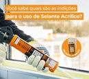 05 Pc Silicone Branco 430g - Selante Acrílico Base D' Água