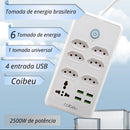 Extensão Tomada Filtro De Linha Com Fusível -  Preto 127/220V